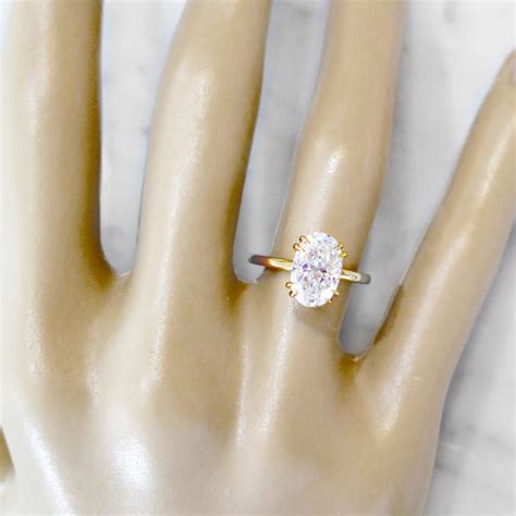 Jessa Thin Oval Diamond Solitaire in Yellow Gold – Unique Engagement ...