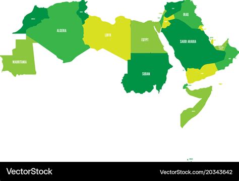 Arab world states political map of 22 arabic Vector Image