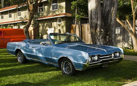 1967 Oldsmobile Cutlass Supreme Convertible with top down - Bimini Blue ...