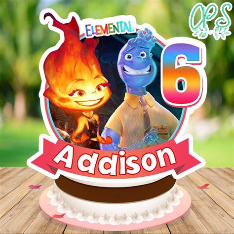 Elemental Pixar Birthday Cake Topper Template Printable ...