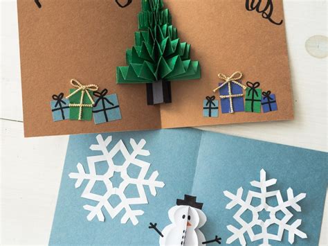 DIY Pop Up Christmas Cards (2 Ways) | Tree Card & Snowman Card