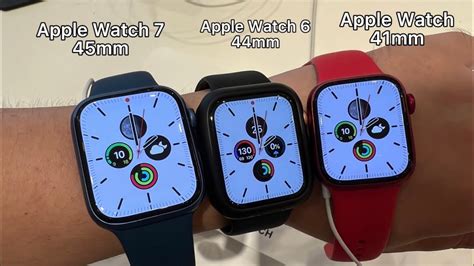 Apple Watch series 7 45mm vs 41mm vs Apple Watch series 6 44mm l Size ...