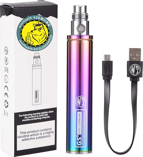 Wolfteeth GS EGO II 2200mAh Batería Recargable, Cable Micro USB, 510 ...