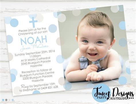 Personalised Photo Boys Christening Pack of 30 Baptism Naming Day ...