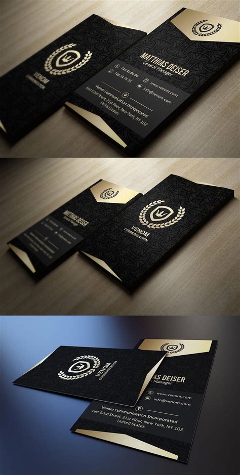 Gold And Black Business Card | Business card design black, Business ...