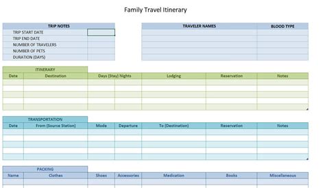 Buy Travel Itinerary Excel Template Online in India - Etsy