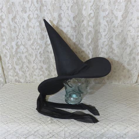 Wicked Witch Hat Black Wool Felt Hat With Wired Brim and Long - Etsy ...