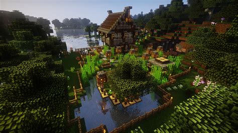 Minecraft, Video games, Farm, House, Forest, Oak trees, Water, Grass