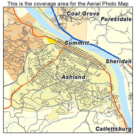 Aerial Photography Map of Ashland, KY Kentucky