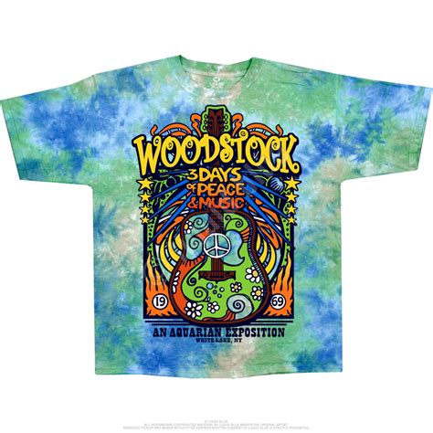 Woodstock Music Festival Black T-Shirt Tee Liquid Blue