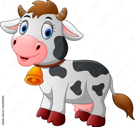 Cute baby cow cartoon standing Stock Vector | Adobe Stock