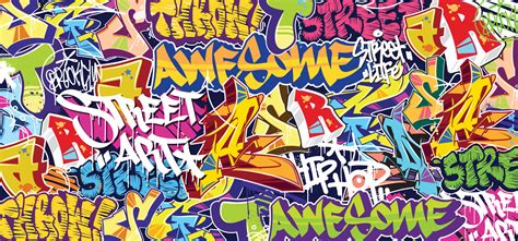 Colorful Graffiti Wall Art Background Street Art Hip-Hop Urban Vector ...