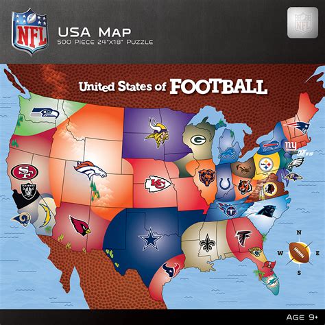 NFL USA Map Jigsaw Puzzle | Kazoo Toys