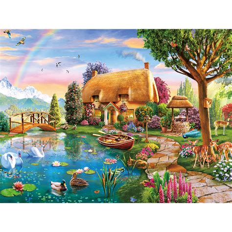 Lakeside Cottage 1000 Piece Jigsaw Puzzle | Bits and Pieces