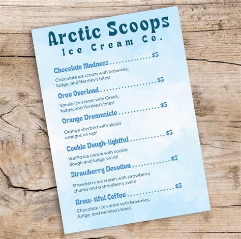 Ice Cream Shop Menu :: Behance