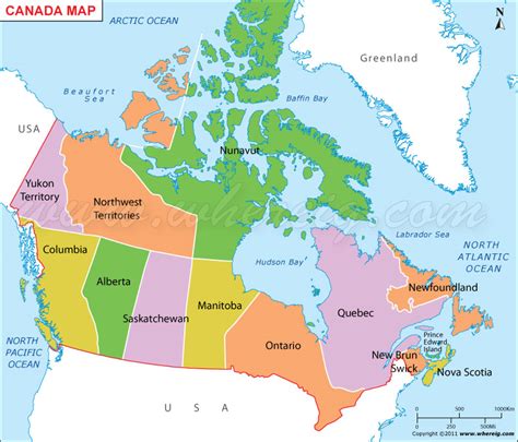 Canada Map, Map of Canada, Canada Map With Provinces