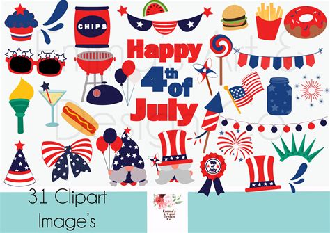 4th July Clipart Independence Day Clip Art Patriotic Images | Etsy