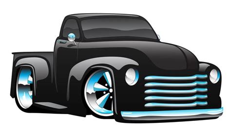 Hot Rod Pickup Truck Cartoon Vector Illustration 372852 Vector Art at ...