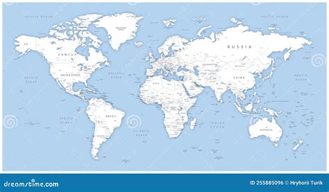 Detailed World Map - Vector Illustration. Highly Detailed World Map ...