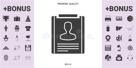 Resume Icon Symbol - Graphic Elements for Your Design Stock Vector ...