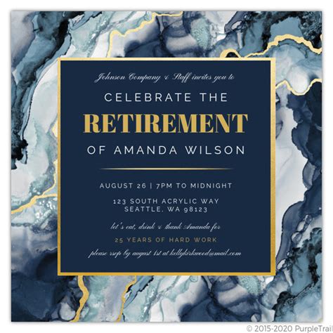 Modern Ink Geode Retirement Party Invitation | Retirement Invitations