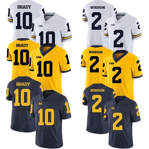 2019 NCAA Michigan Wolverines 10 Tom Brady Jersey 2 Charles Woodson ...