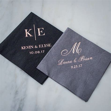 Custom Monogram Printed Wedding Napkins - GB Design House