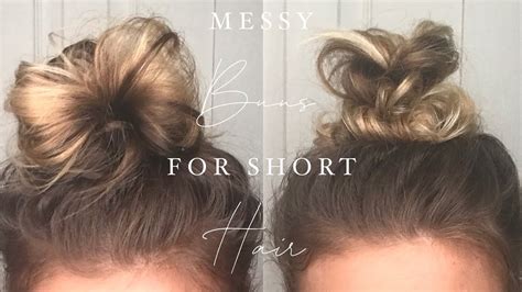 Short Hair Messy Bun Tutorial - Wavy Haircut