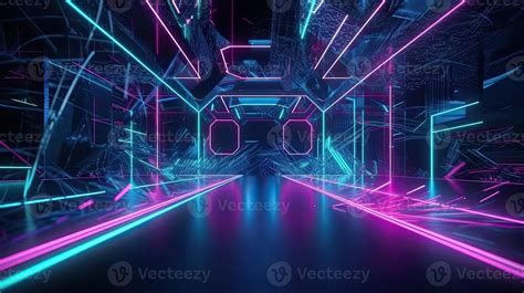 Digital futuristic ultraviolet wallpaper, abstract neon background ...