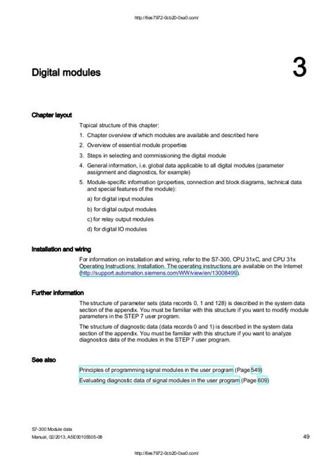 Siemens s7 300 module data manual