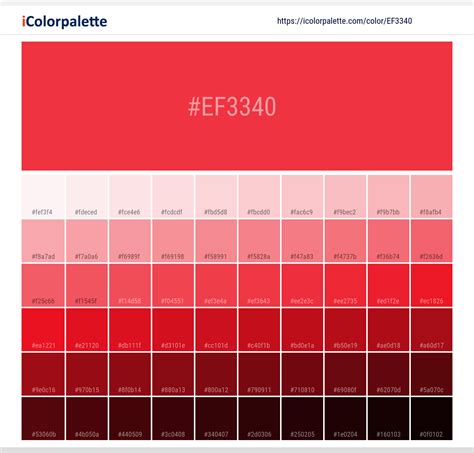 Pantone Red 032 C Color | Hex color Code #EF3340 information | Hsl ...