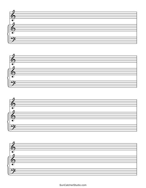 Blank Sheet Music (Free Printable Staff Paper) – DIY Projects, Patterns ...