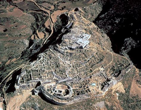 Aerial of Mycenae Ruins, Mycenae Greece