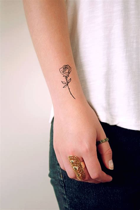 Small Rose Temporary Tattoo / Small Temporary Tattoo / Floral - Etsy UK