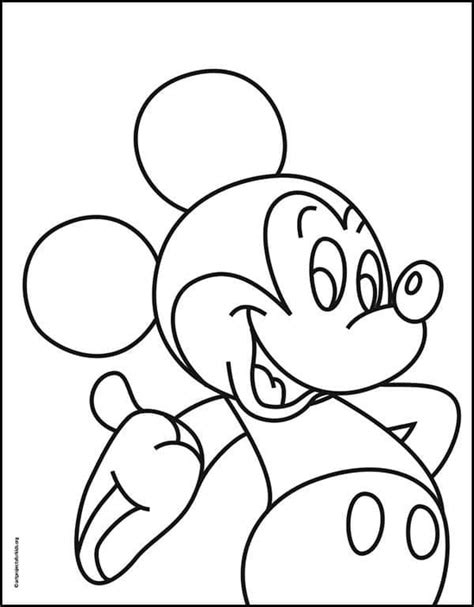 Easy How to Draw Mickey Mouse and Mickey Mouse Coloring Page | Mickey ...