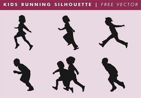 Vector Kids Running Silhouette : Kid running silhouettes stock vector ...