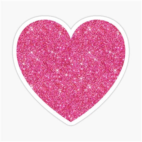 "Pink glitter heart - PRINTED IMAGE" Sticker for Sale by Mhea | Redbubble