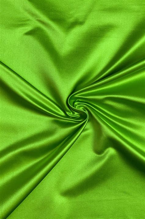 Lime Green Silk Duchess Satin Fabric By The Yard