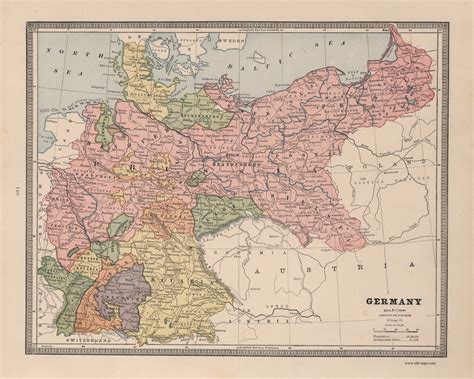 Germany 1883 - Old Map Reprint - OLD MAPS