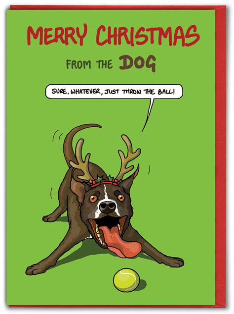 Funny Christmas Card From The Dog Rude Pet Lover Cheeky Merry Xmas ...