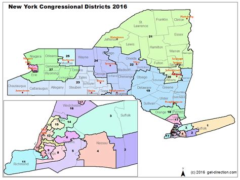 Map of New York Congressional Districts 2016