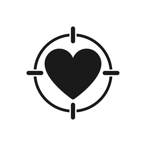 Heart icon in target crosshair, vector illustration. 5612174 Vector Art ...