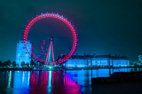 LONDON the London Eye at Night London England Night - Etsy