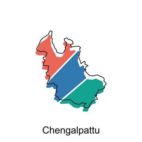 map of Chengalpattu vector design template, national borders and ...