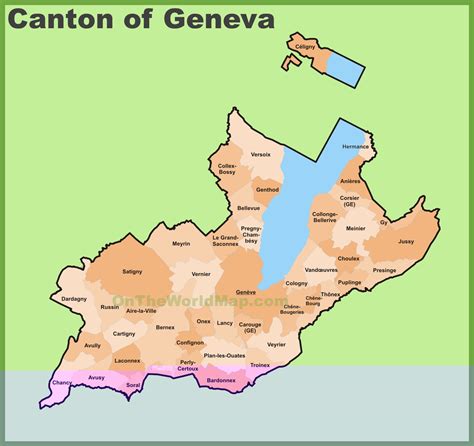 Canton of Geneva municipality map