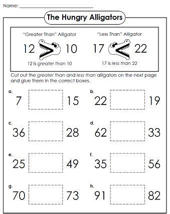 Greater Than Less Than Free Printable Worksheets