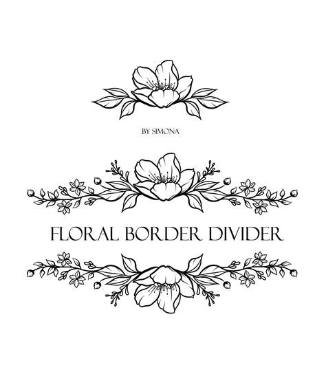 Flowers Floral Border Divider Hand Drawn LOGO - Etsy