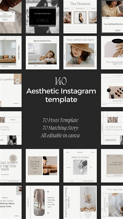 140 instagram aesthetic template canva aesthetic instagram template ...