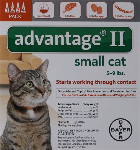 Bayer Advantage II Flea Control Treatment for Cats 4 Month 5 to 9 Pound ...