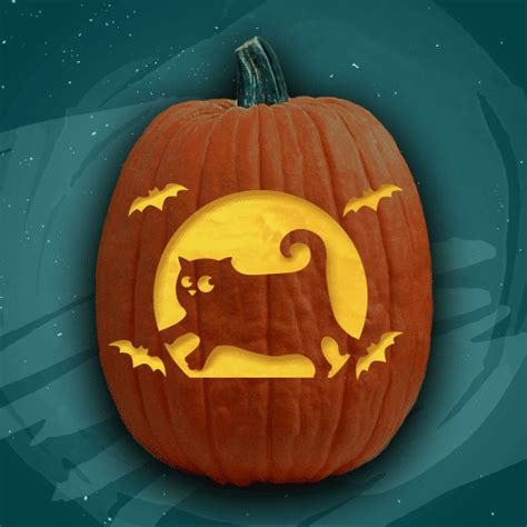 Bat Cat | 1,000 Free Pumpkin Carving Patterns - No Ads, Just Fun! 🎃👻